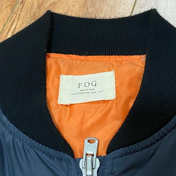 Fear of god X pacsun bomber jacket LARGE navy blue - Picture 6 of 6